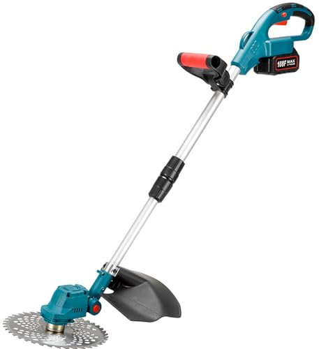 LHQYA Desbrozadora Eléctrica, Cortacésped Sin Hilo con Pantalla Digital, Diseño De Doble Interruptor De Control, Velocidad: 5050rpm, Diseño Largo Y Corto Ajustable, para Patios Y Jardines
