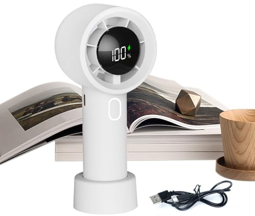 Petit Ventilateur de Poche - Rafraîchissement Personnel Portable | Gadgets Rechargeables avec Affichage Numérique et 100 Vitesses pour Usage en Maison, Extérieur, Camping, Voyage et Road