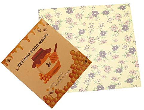 Amosfun 3pièces Emballages Cire Abeille pour Conservation Aliments Feuilles Réutilisables Naturelles Emballage Cire Abeille
