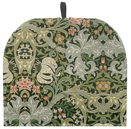 Urndoeng William Morris Style Tea Cozy Kitchen Kettle Dust Cover Washable Teapot Dust Tea Kettle Cover for Christmas Decorative Kitchen (Green)