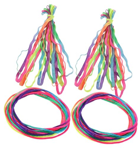 Hohopeti 4 Piezas Cinta Elástica para Saltar Ancha y Resistente Banda de Goma de Colores para Cuerda de Ejercicio Multifuncional para Interior y Exterior