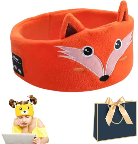 Stirnband Mit Bluetooth Lautsprecher, Verstellbares Schlafmaske, So Weich Wie Ein Kissen, Lässt Sich Überall Mit Hinnehmen, Waschbar, Für Kinder Nickerchen Reisen (Fuchs)