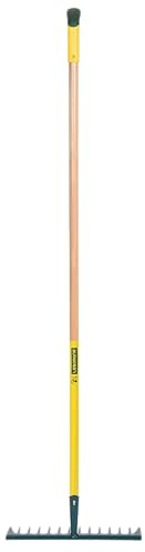 LEBORGNE - Râteau Batipro 14 Dents avec Manche en Bois Et Poignée Ergonomique - pour Professionnels du BTP - Terrassement Et Jardinage - Poids 0.69 Kg - Longueur 40 cm