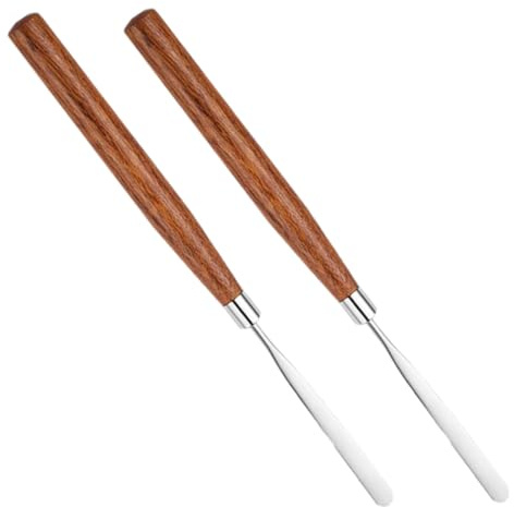 Cabilock 2 Stück Grundierungsspatel und Edelstahl für Make Up Mischpaletten und Nagellackmischung für Selbstgemacht und Professionelles Nagelstudio