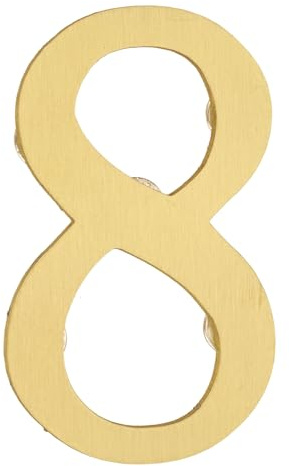sourcing map House Numbers for Outside, 2.8 Inch Magnetic Brass Self Adhesive Mailbox Decor Number Stickers for Apartment Office Hotel Room Door Signs(Number 8)