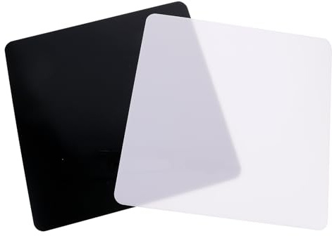 VANZACK Lot de 2 Panneaux Miroirs Acryliques 30x30 Cm Noir et Blanc, Réflecteurs Photo Légers et Résistants aux Chocs, Accessoires pour Fond de Studio Photo et Photographie de Produits