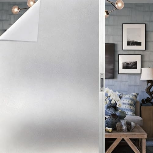 Vinilo Ventana Privacidad 50 x 190 cm Reutilizable Privacidad Esmerilado Estático Vinilo para Cristal Adhesivo Cristal Opaco para Dormitorio Sala Comedor Cocina, Mate Puro