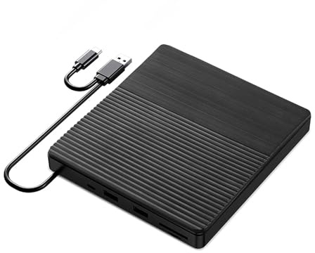TUdcgjSXF 5-in-1 USB 3.0 Type-c External DVD RW Drive CD Player Burner Reader Writer Optical Drives For PC Laptop Desktop