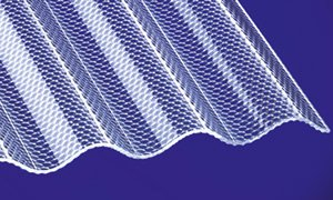 Acryl Wellplatten Profilplatten Sinus 76/18 wabe Struktur klar 6000 x 1045 x 3,0 mm