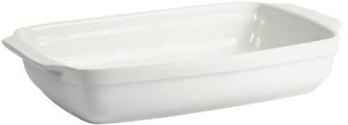 Crealys Tradifonte Fuente Rectangular para Horno con Asas Seducción Cerámica Color Blanco, Centimeters