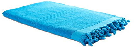 Carenesse 2 in 1 Hamamtuch 90 x 190 cm türkis I Zweiseitiges Hamam Handtuch 100% Baumwolle: Glatt & Frottier I Pestemal/Fouta saugfähig & hygienisch I Hamam Strandtuch/Saunahandtuch kompakt