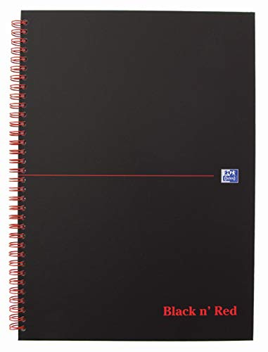 Oxford 400047608 Spiralbuch Black n Red DIN A4 liniert mattes Hardcover 70 Blatt schwarz rot