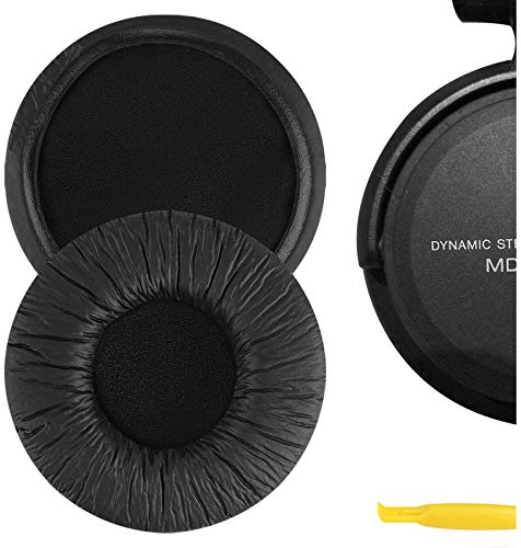 Geekria Leatherette Replacement Ear Pads for Sony MDR-V500DJ, MDR-V500, WH-CH520 Headphones, Repair Parts (Black)