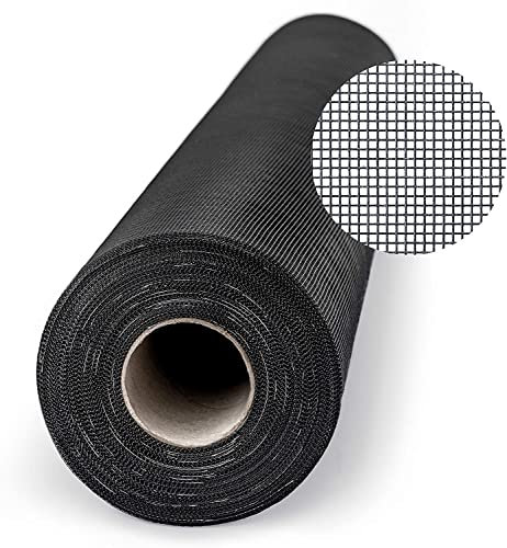 BNG Tulle Moustiquaire Noir Porte Rideaux FENETRES, Découpable, 7M X 150CM (Noir)