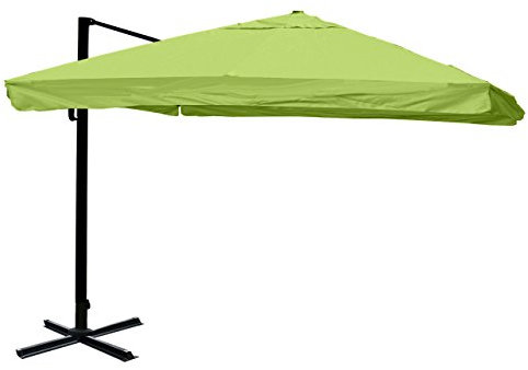 Mendler HWC-A96 - Sombrilla para gastronomía (3 x 3 m, 4,24 m de diámetro), poliéster y aluminio, 23 kg, color verde, sin soporte, giratorio