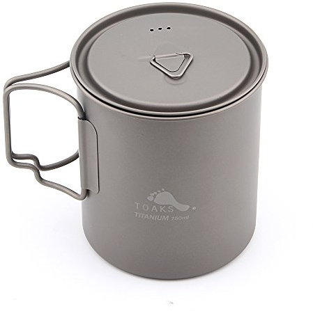 TOAKS Titanium 750ml Pot Backpacking Camping Pot Cup Mug Ultralight Camping Cookware