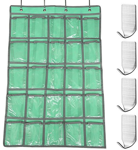 AFUNTA - Taschentafel - Klassenzimmer - mit 4 Klebehaken aus Edelstahl - Hängende Organizer für Handy, Taschenrechner - Unterwäsche Aufbewahrung