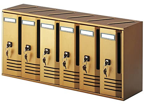 1PEZZO ALUBOX CASSETTA POSTALE A 6 POSTI BRONZO ART. C6