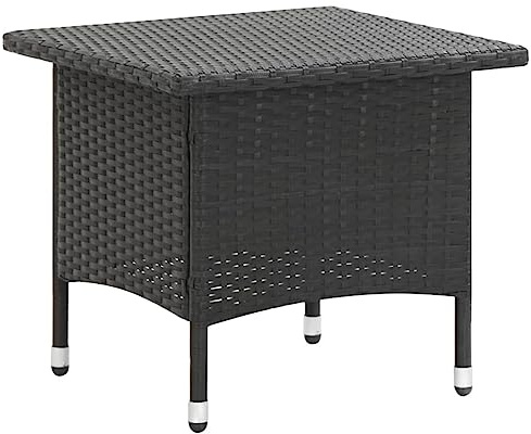vidaXL Beistelltisch Schwarz 50x50x47 cm Poly Rattan