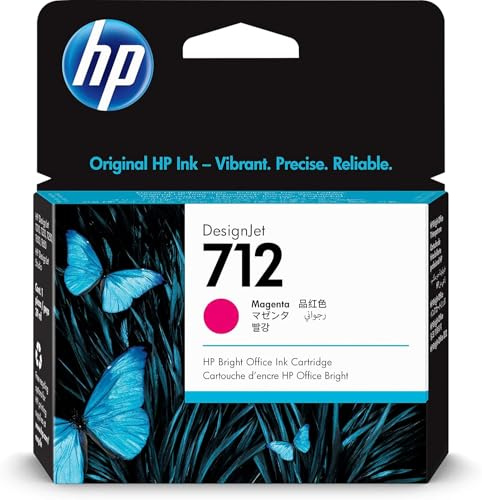 HP 712 Magenta, Original Druckerpatrone | Tinte für DesignJet T650, T630, T250, T230, 29 ml (3ED68A)