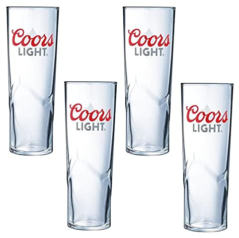 4 x Coors Light Half Pint Glasses, Colour Change Logo, Toughened and Nucleated, CE Marked