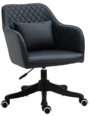 Vinsetto Bürostuhl mit Massagefunktion Ergonomischer Chefsessel Höhenverstellbar 360° Drehbar Computerstuhl, Kunstleder, Anthrazitgrau