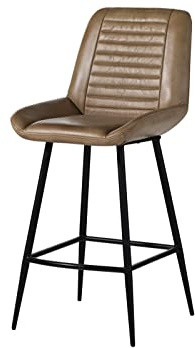 MASSIVMOEBEL24.DE Barstuhl beige Iron Label #615 | 1 Stück 10 kg Industrial montiert