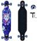 Longboard, 8-lagigem Ahornholz Cruiser komplettes Skateboard,Longboards für mädchen Erwachsene jung anfänger mit T-Tool und PU-Räder (Blau)