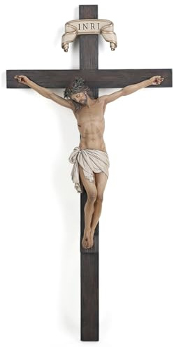 BC Catholic Crucifix Wall Cross in 24 H Jesus Christ indoor Home Decor Collectable Religious Gifts Renaissance Sculpture handmade By Buildclassic