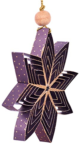 Julhänge 3D/pappersstjärna/premiumkvalitet/pappersstjärna med 8 spetsar – stjärndekoration, 45 cm i lila/pajoma