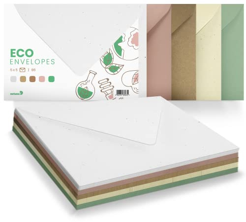 Netuno 25 Motiv-Briefumschläge Naturfarben DIN B6 125x 175 mm Umschlag-Mix farbige Umschläge elegant Papierumschläge für Einladungen bunte Briefumschläge Papier Briefhüllen B6 Mix Eco