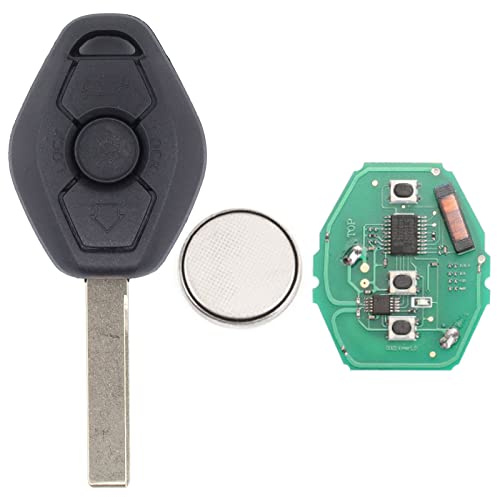 Schlüssel Funk Fernbedienung Autoschlüssel 3 Tasten Sender Sendeeinheit 868Mhz ID46 PCF7942 Chip mit elektronische Karte Transponder Gehäuse Fräsen Batterie für 5er E60 6er E63 E64 X5 E53 Z4 E85