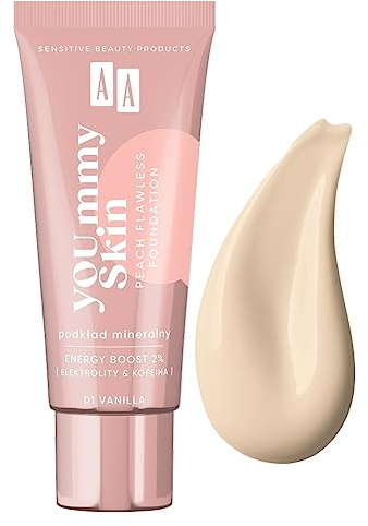 AA YOU.mmy Skin Peach Flawless Foundation fondotinta minerale 01 vaniglia 30 ml