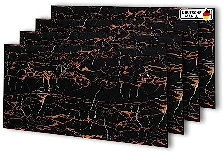 AS Country Stone Wandpaneele in Marmoroptik | 60x120 cm | 4 Stück | PVC Wandverkleidung aus Kunststoffplatten für Küche, Bad & mehr | Küchenrückwand Platte Wandpaneel | Dragan
