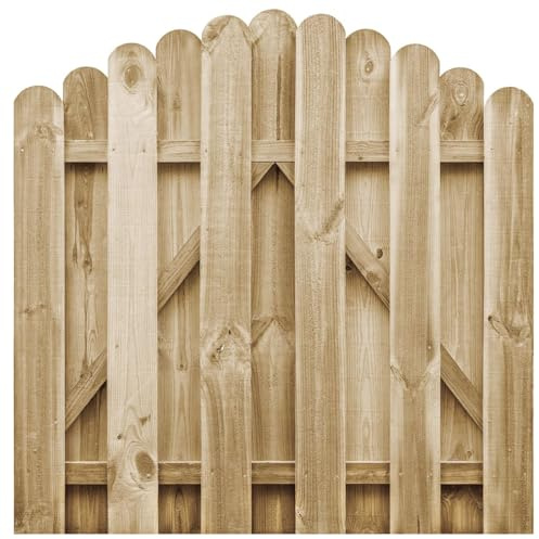 Mengtu Rustikales Gartentor aus imprägniertem Kiefernholz, 100x100cm, gewölbt, wetterfest Model45327