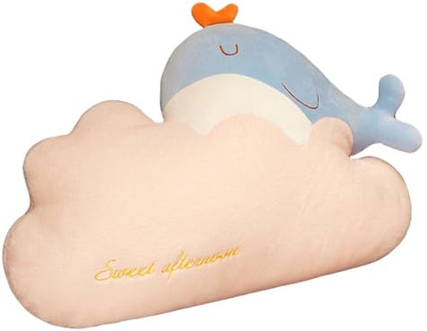 Trayosin kuschelkissen Kinder Wolke mit süße Cartoon-Tiere Kissen 40x55cm Zierkissen Sofakissen Dekokissen mit Füllung für Schlafzimmer Jungen Deko Kinderzimmer Mädchen (Wolken Wal)