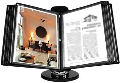 Referenz-Display-Dokumentenhalter, Aktenordner for den Schreibtisch, 10 und 20 Sichttaschen, Briefgröße, Deluxe-Katalogständer, zur platzsparenden Präsentation und Aufbewahrung von A4-Dokumenten im Bü