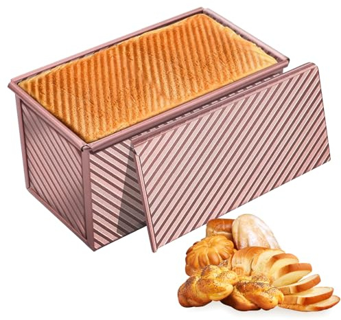 Toastbrot Backform mit Deckel, Hochwertiges Toastbrot Backform Aus Kohlenstoffstahl mit Deckel, Antihaft Toastbrotform 21,3 x 11,8 x 13 cm für die Zubereitung Von Toast, Den Heimgebrauch