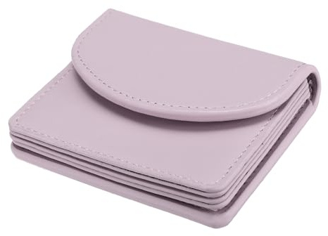 QUARKZMAN PU Leder Visiten Karten Etui Visitenkarten Halter Geldbörse mit Magnet Verschluss Tasche Halter für Damen Kredit Ausweis Karte Lila