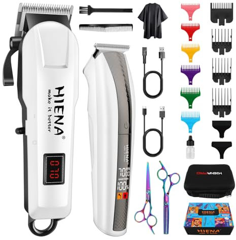 HIENA PRO Taglia Capelli Professionale Set Per Uomo, Macchinetta Per Tagliare i Capelli Con Cordless, Taglia Barba e Capelli Uomo, Macchina Per Capelli. Regali Per Uomo