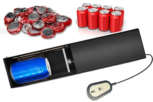pedenencelia Automatic Can Crushers,Electric Can Crusher,Applicable 160~500ml Cans,250~350ml Plastic Bottles,Aluminium Drinking Tin Can Recycle Tool,For Home Commercial Use,black