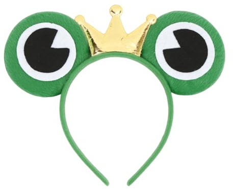 Frosch Kostüm Haarreif, Froschkönig Haarreifen mit Froschaugen und Krone, Froschkönig Kostüm Accessoire, Frosch Kostüm Damen Kinder Zubehör Tier Haarbänder für Karneval Halloween Motto Party