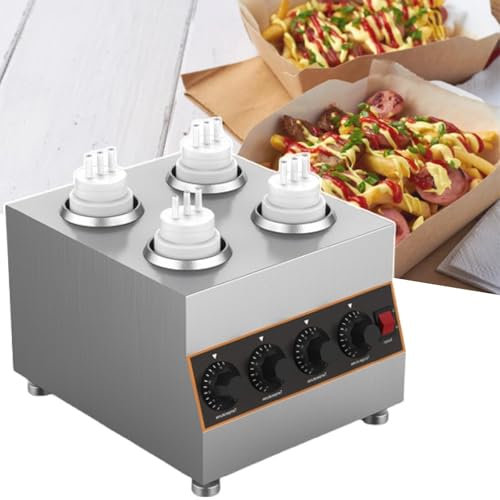 Dispenser scaldasalse elettrico professionale da appoggio con pompa 30-85 ℃ (4 griglie) for hotel, ristoranti(110V)