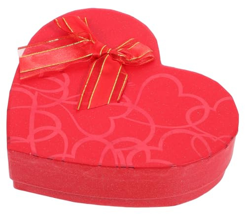 MAGICLULU Herzförmige Pralinenschachtel aus Karton Rote Schokolade Geschenkbox mit 10 Fächern für Valentinstag Hochzeit Feier