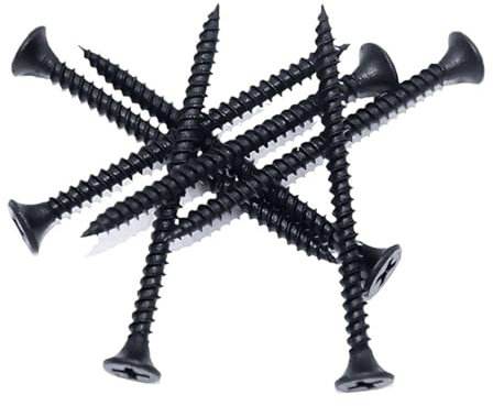 50Pcs M3.5 Black Cross Flat Head Sheet Metal Screws Drill Wood Carbon Steel Screws Suitable For Wood Furniture Maintenance(40mm)