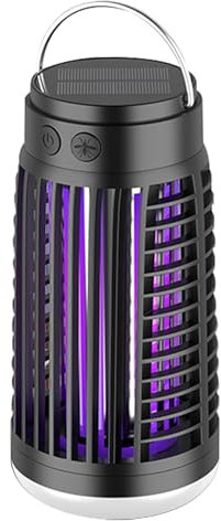 Lámpara solar antimosquitos, lámpara antimosquitos recargable de 2400 mAh, antimosquitos exterior, lámpara antimosquitos silenciosa, adecuada para jardín, camping y pesca