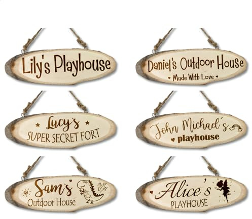 Personalized Children's Playhouse Sign,Custom Kids Wooden Door Plaque