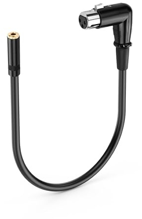 PNGKNYOCN Rechtwinkliges XLR zu 1/8 Adapterkabel, 90 Grad XLR zu 3.5mm TRS Buchse Stereo Audio Kabel für Verstärker Mixer Mikrofon (0.3M/1FT (Female)