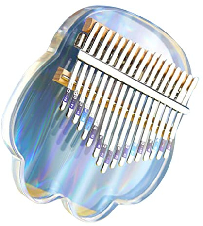 17-tasten Fingerklavier aus Acryl, Tragbares Kleiner Kalimba Satz | 1 Satz, Runde Form, Durchsichtiges Design, Klare Melodische Töne, mit Stimmhammer und Aufbewahrungsbox