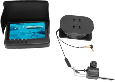 Sorandy Unterwasserfischereikamera, 5 Zoll 1080p FHD -Fischfinder mit 5 MP 220 ° Weitwinkelobjektiv, 10000 -mAh Akku, 16 GB Eingebauter Speicher, 82 Fuß Kabel, Aufbewahrungsbeutel Zum Angeln